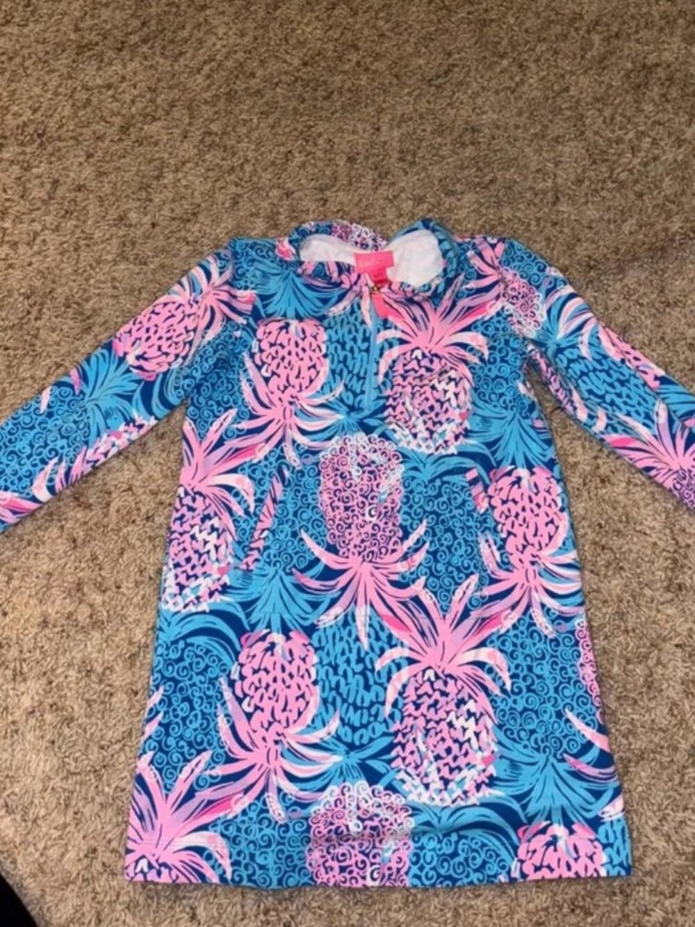 Lilly Pulitzer Marlie Dress in Borealis Blue Tropic Down Low Size M 6-7 Girls
